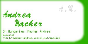 andrea macher business card